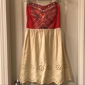 Strapless embroidered dress